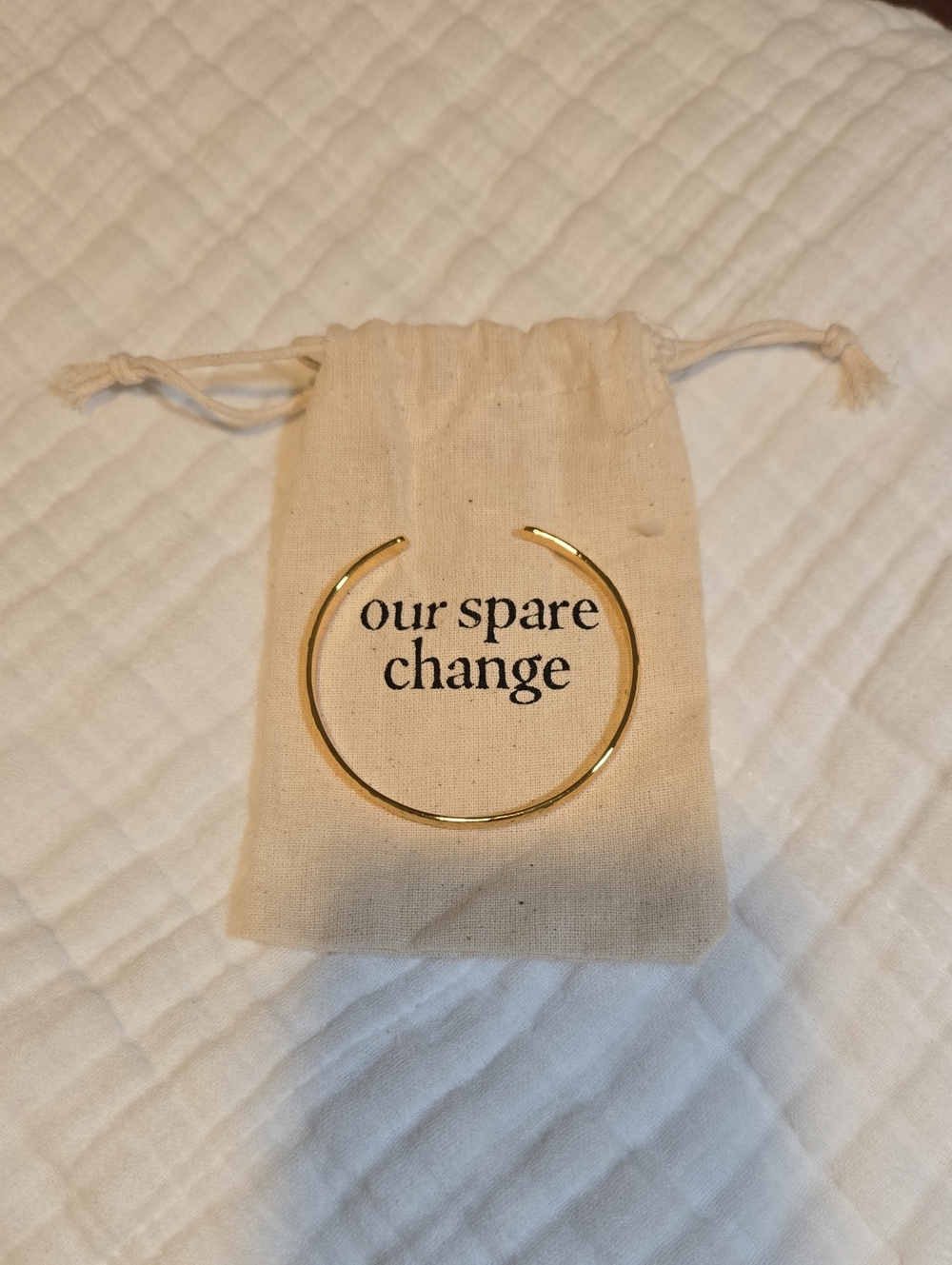 Our Spare Change Gold Open-Ended Cuff Bracelet